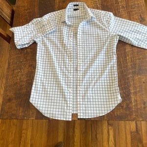 JCREW SLIM Blue White Window Pane Dress Shirt. L